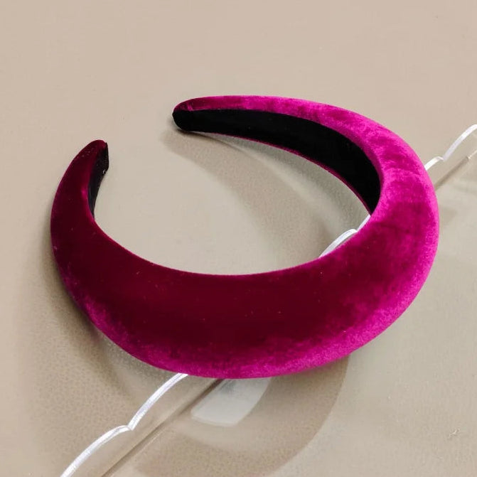 Candy Color Samt Haarreif mit Hoher Krone für Damen – Französischer Retro Einfarbiger Gepolsterter Sponge Haarreif in 16 Modefarben