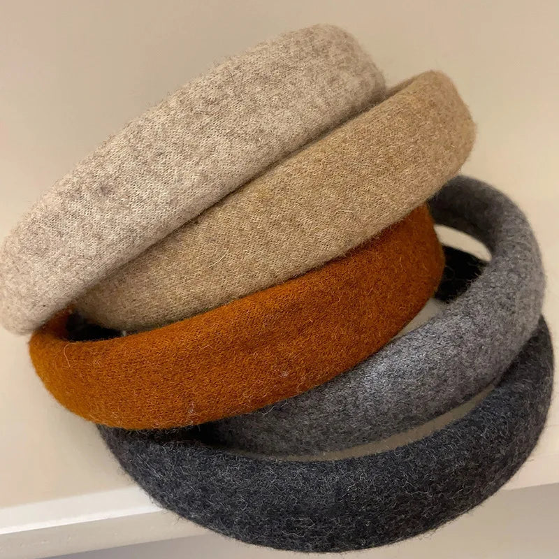 Gestrickter Gepolsterter Haarreif für Damen – Einfaches Sponge Haarband für Herbst Winter Alltag & Fashion Styling