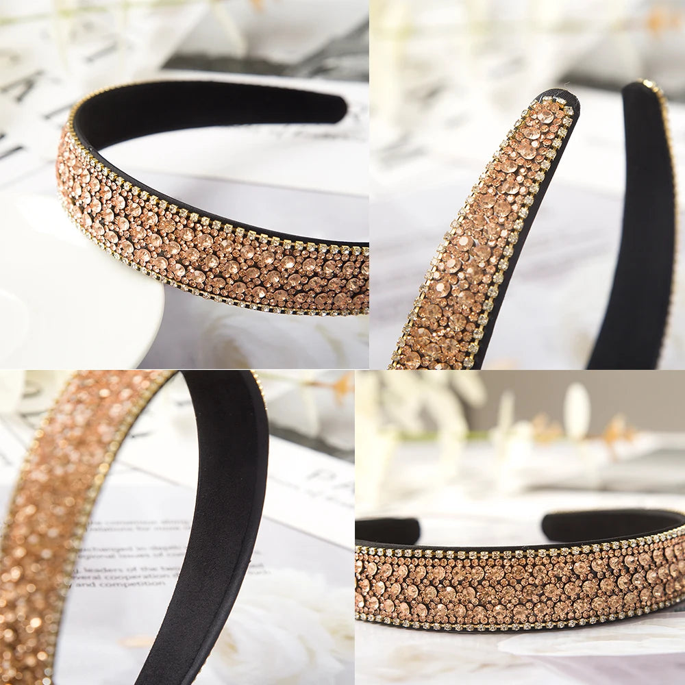 Luxuriöser Barock Strass Kristall Haarreif für Damen – Eleganter Gepolsterter Sponge Haarreif für Hochzeit Party Abendmode & Haaraccessoires