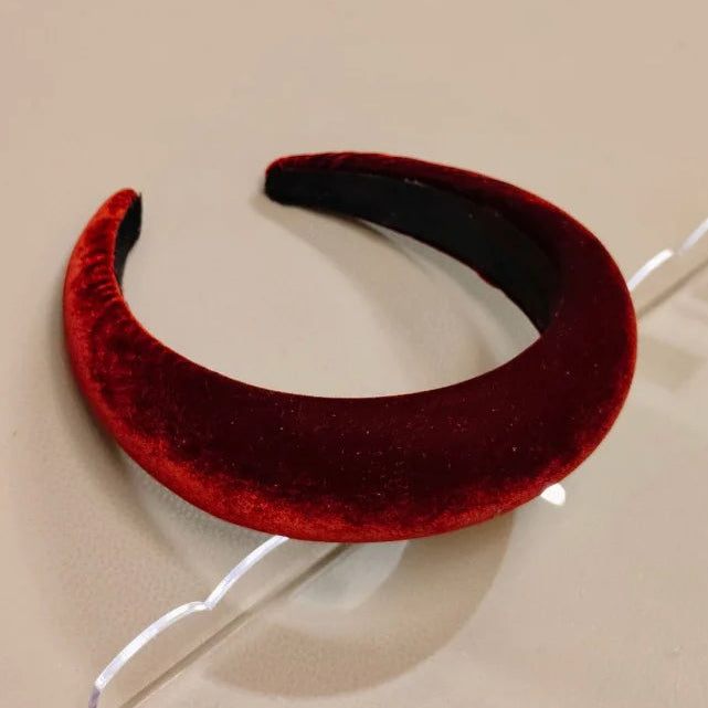 Candy Color Samt Haarreif mit Hoher Krone für Damen – Französischer Retro Einfarbiger Gepolsterter Sponge Haarreif in 16 Modefarben