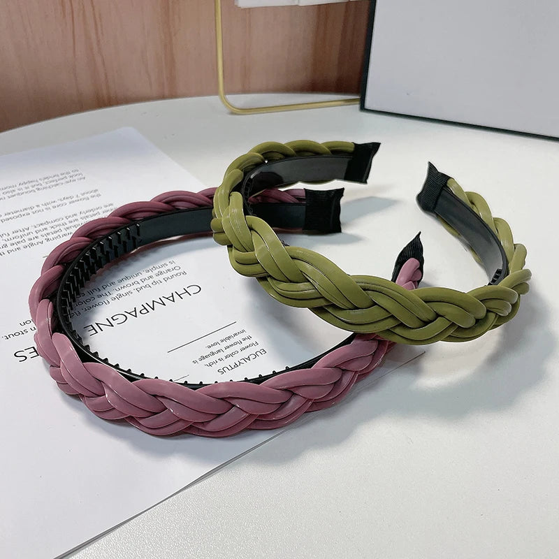 Geflochtener Haarreif für Damen – Modisches Einfarbiges Geflochtenes Haarband für Alltag Casual Styling & Elegante Haaraccessoires