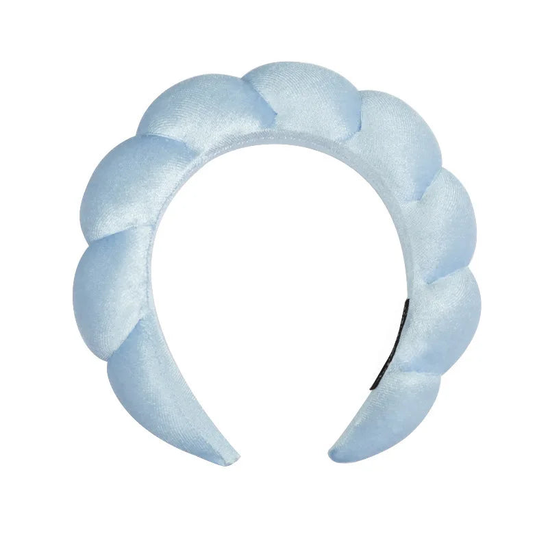 Vintage Samt Wolken-Haarreif & Armband-Set für Damen – Weiches Sponge Haarband zum Gesicht Waschen Spa Hautpflege & Badezimmer