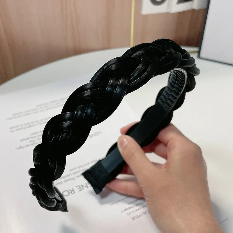 Geflochtener Haarreif für Damen – Modisches Einfarbiges Geflochtenes Haarband für Alltag Casual Styling & Elegante Haaraccessoires