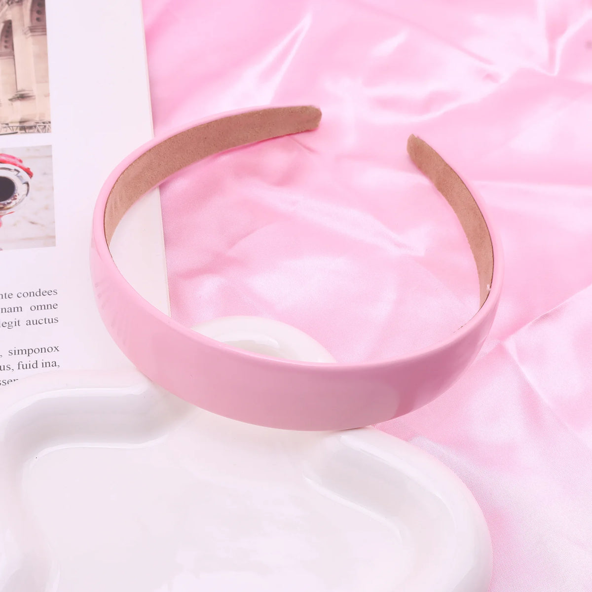 Bunter PU-Haarreif für Damen – Leuchtend Einfarbiges Weiches Elastisches Haarband für Alltag Casual Fashion & Haarstyling