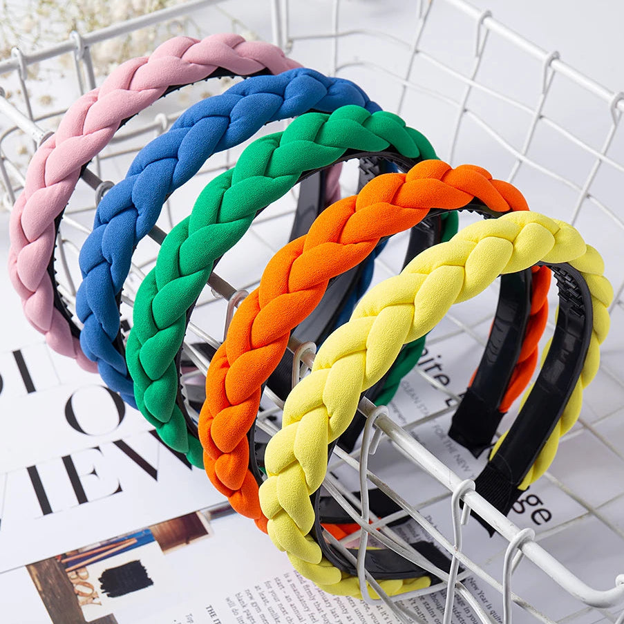 Modischer Einfarbiger Geflochtener Haarreif für Damen – Breites Gewebtes Rutschfestes Haarband für Alltag Casual Styling & Elegante Haaraccessoires