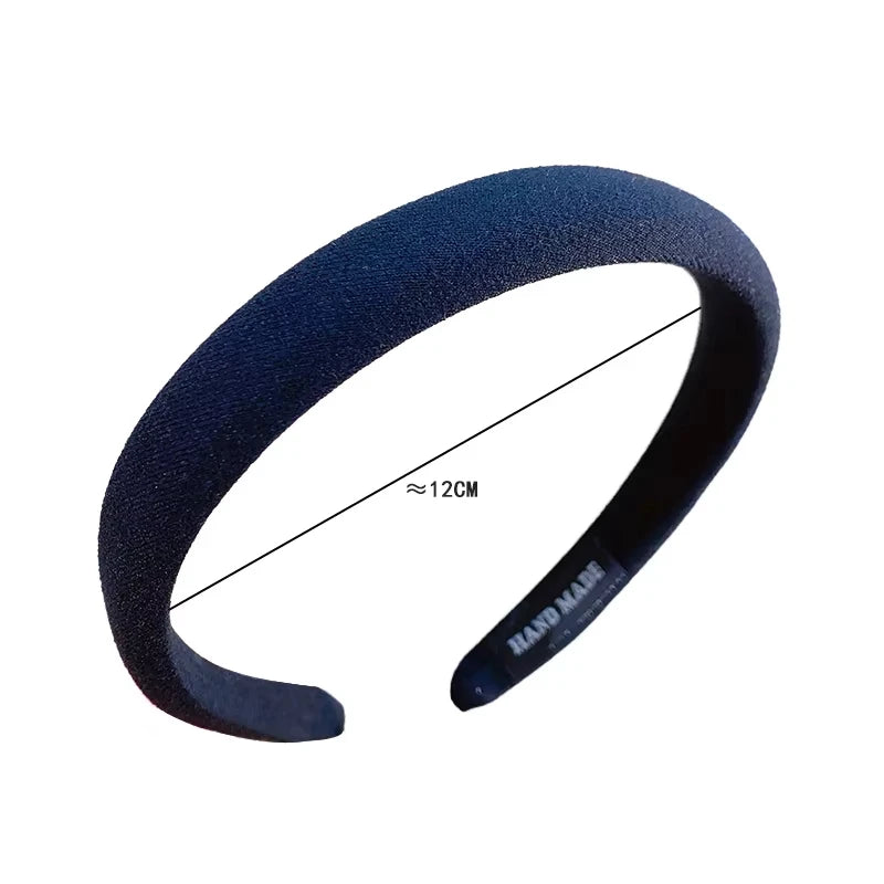 Bunter Leinen Sponge Haarreif für Damen – Modischer Breiter Gepolsterter Haarreif für Alltag Casual Styling & Haaraccessoires