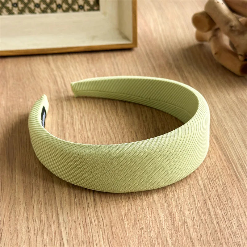 Schlichter Einfarbiger Sponge Haarreif für Damen – Breiter Gepolsterter Twill Haarreif für Alltag Casual Fashion & Vielseitiges Styling