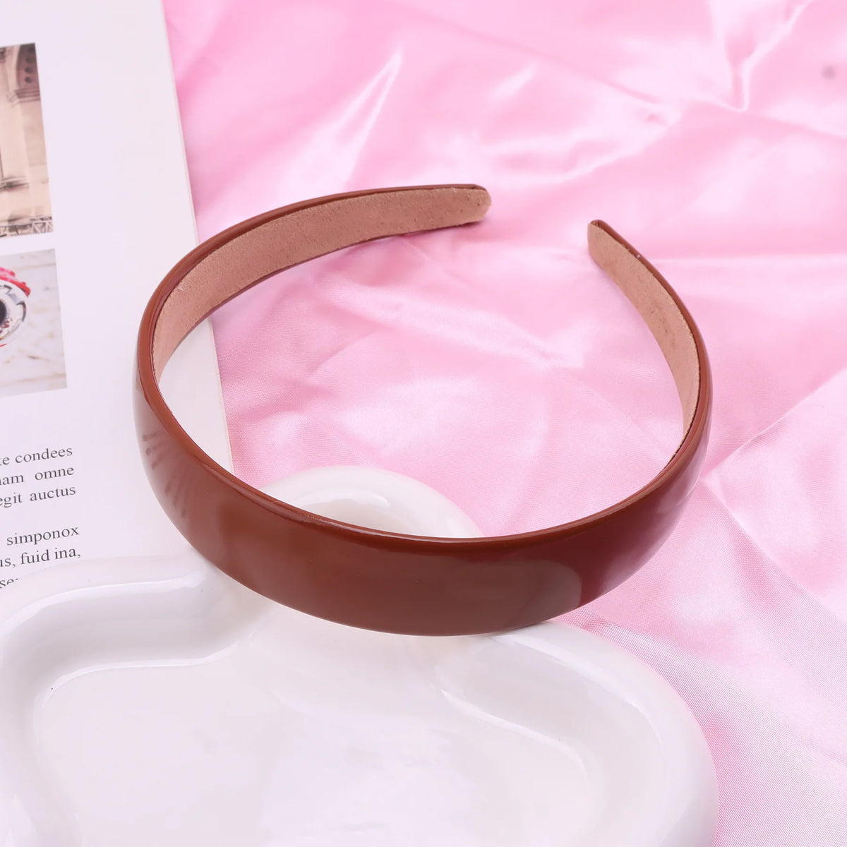 Bunter PU-Haarreif für Damen – Leuchtend Einfarbiges Weiches Elastisches Haarband für Alltag Casual Fashion & Haarstyling
