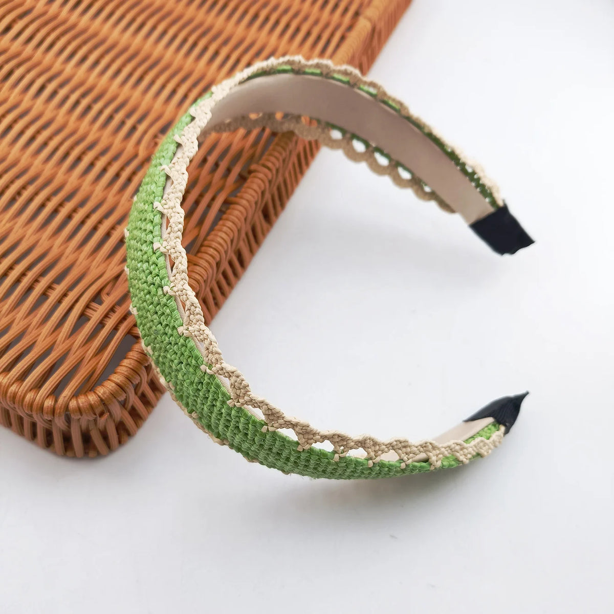 Modischer Breiter Woll-Raffia Cross-Knot Haarreif für Damen – Elegantes Breites Haarband für Alltag Casual Styling & Haaraccessoires