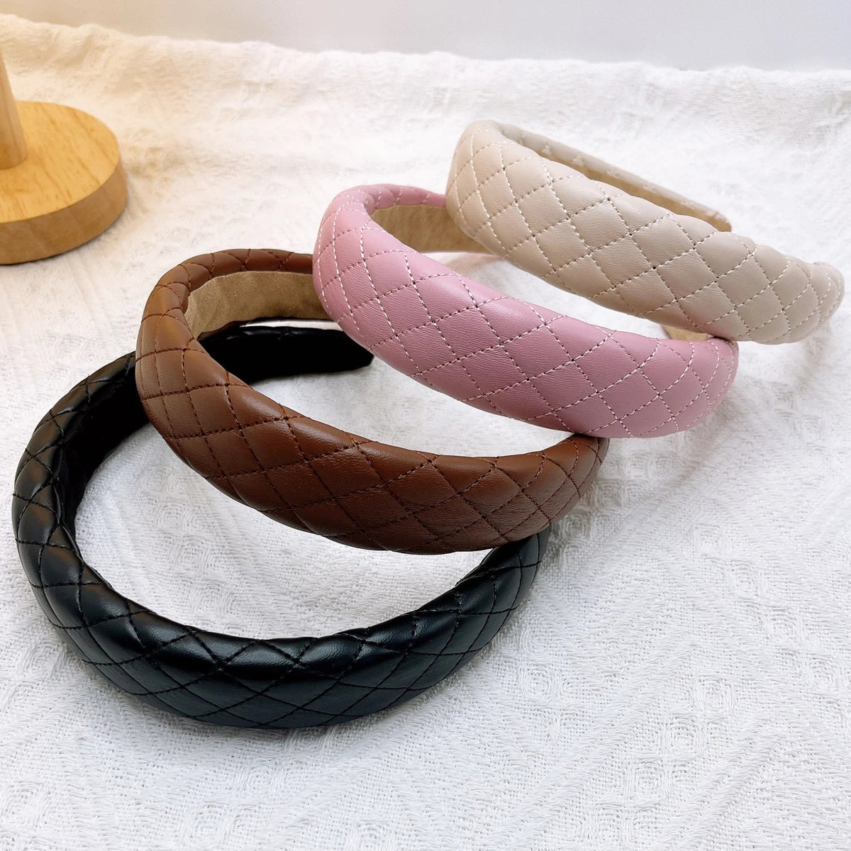 Modischer PU-Leder Haarreif für Damen – Einfarbiges Casual Turban Haarband für Reise Alltag Styling & Haaraccessoires