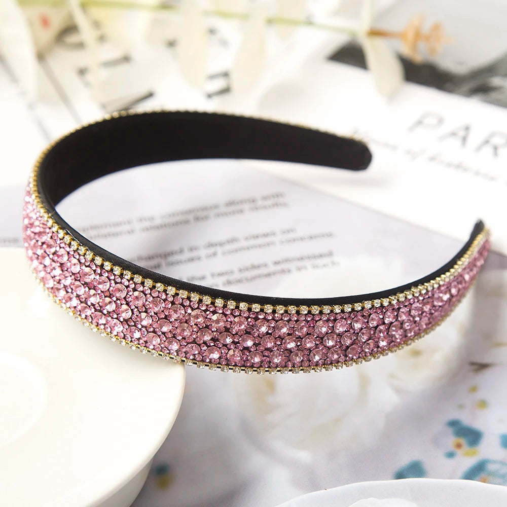 Luxuriöser Barock Strass Kristall Haarreif für Damen – Eleganter Gepolsterter Sponge Haarreif für Hochzeit Party Abendmode & Haaraccessoires