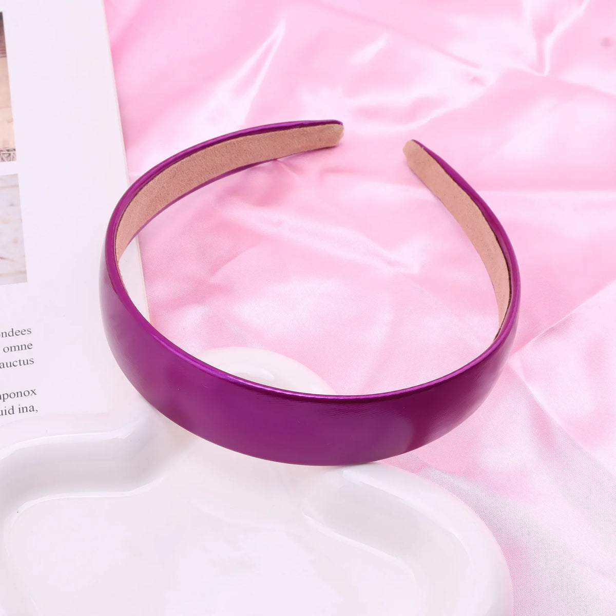 Bunter PU-Haarreif für Damen – Leuchtend Einfarbiges Weiches Elastisches Haarband für Alltag Casual Fashion & Haarstyling